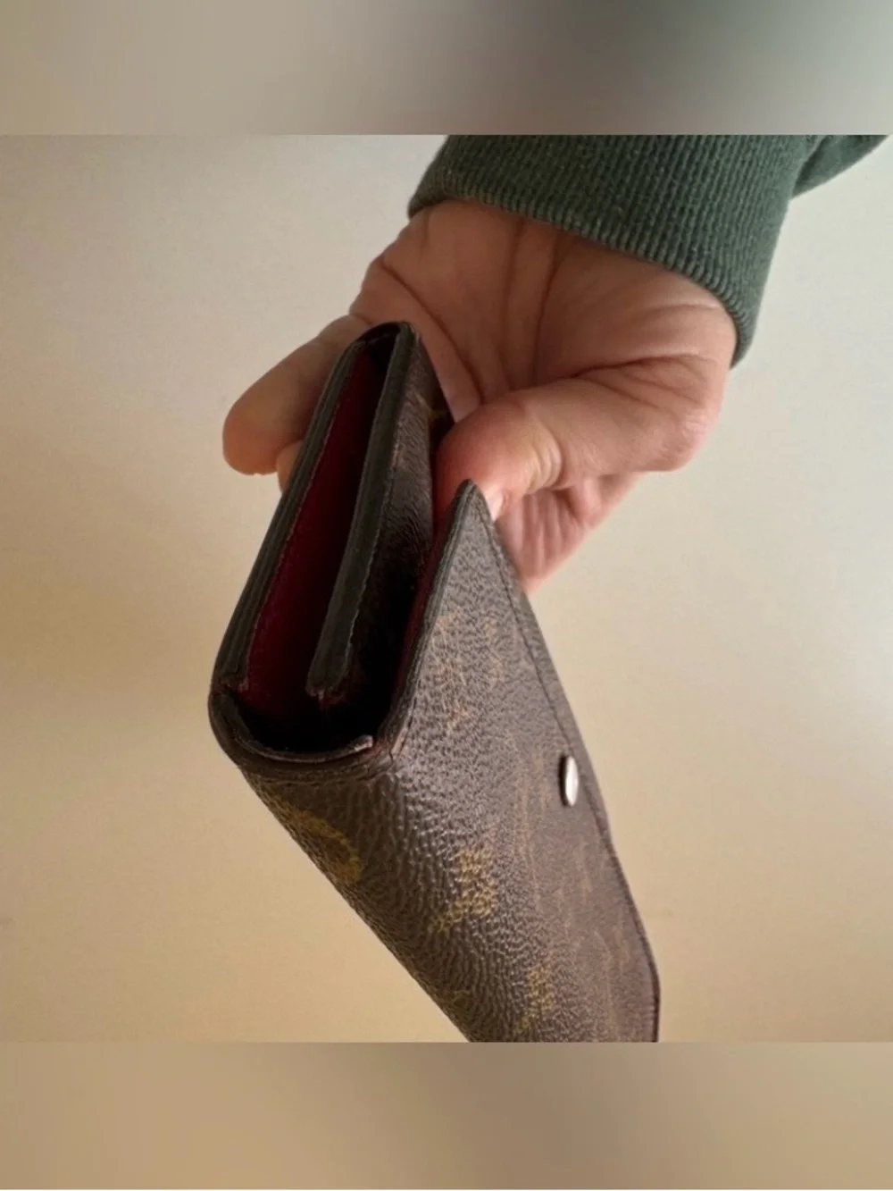 Louis Vuitton Monogram Emilie Wallet/Rasberry Interior with COA